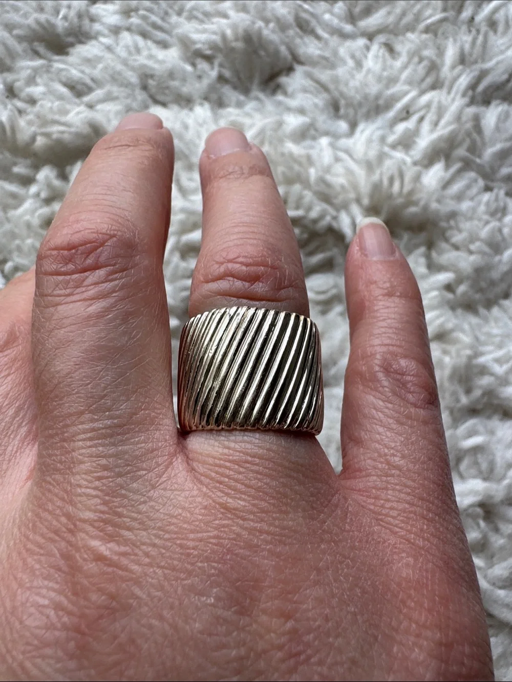 Sterling Silver Wide Cigar Style Ring